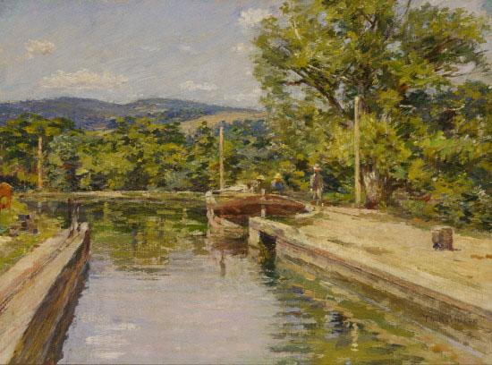 Theodore Robinson Canal Scene oil painting image